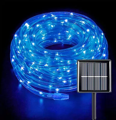 Solar Rope Lights Outdoor Waterproof LED PVC Tube Blue Fairy String Light Garden • $12.99