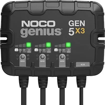 NOCO Genius GEN5X3 3-Bank 15A (5A/Bank) Smart Marine Battery Charger 12V W... • $153.49