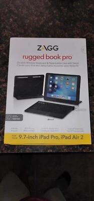 $5 • Buy Zagg Rugged Book Pro Wireless Keyboard Case For IPad Pro 9.7  With Stand - Black