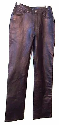 $112.50 • Buy Vakko Sport Black Leather Pants 100% Genuine Leather Pants Size 10