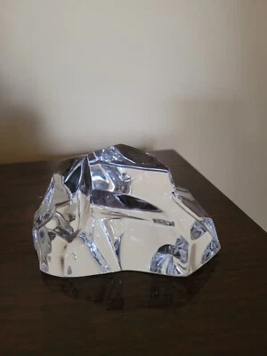 $25 • Buy Stunning Val St. Lambert Paperweight  ROCK  Clear Iceberg Crystal Depose Belgium