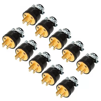 (10) MALE Extension Cord Replacement Ends Plug Electrical Repair Socket Replace • $19.88