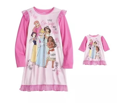 Disney Princess Pajamas Girls Size 6 Nightgown And Matching Doll Gown • $19.90