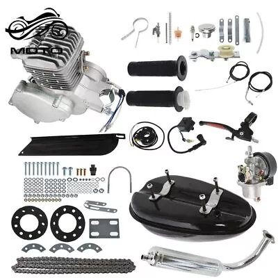 80cc 2Stroke Cycle Bike Engine Motor Petrol Gas Kit For Motorized Bicycle Silver • $87.15