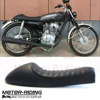 Motorcycle Vintage Cafe Racer Flat Brat Saddle Seat Fit For Honda CB CL Yamaha • $34.73