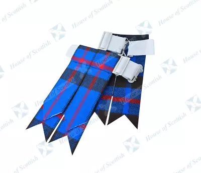 Scottish Kilt Hose Flashes Elliot Tartan | Tartan Kilt Flashers | Garter Ties • £6.99