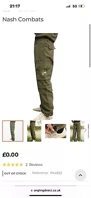 Nash Combat Carp Fishing Trousers XL • £0.99