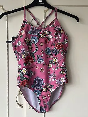 Ed Hardy Girls Pink Swimsuit Size 13-14 BNWT 164cm UPF 50+ • £15