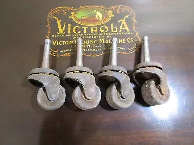 Set Of 4 Antique Metal Casters From Victrola Cabinet • $29.95