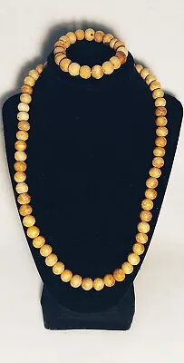 SET Of 9mm Palo Santo Wood Beads 1 Necklace And 1 Bracelet Handmade • $34.99