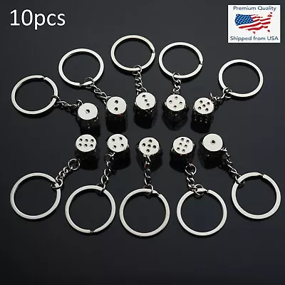 10x PCS Lot - Dice Keychains Keyring Chrome Metal Car Key Holder Gift Bag Ideas • $21.99