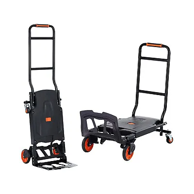 VEVOR Aluminum Hand Truck 2 In 1 Folding Dolly Cart 300 Lbs Capacity Heavy Duty • $71.99