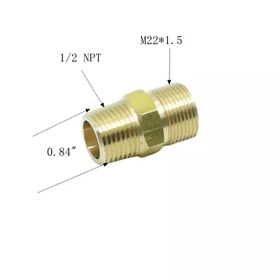 M22X1.5 Male To 1/2 Male NPT Coupling Metric Pipe Fitting Gauge Sensor Adapter • $13.99