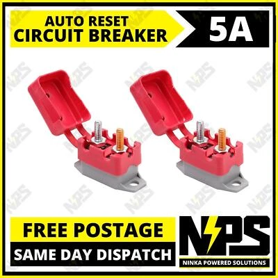 $16.95 • Buy 2 X 5A Circuit Breaker 12V Stud Type Auto Automatic Reset AMP Dual Battery Fuse