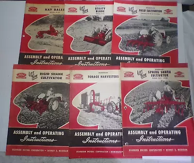 6 Vintage FORD Tractor DEARBORN Implement Assembly Instructions Manual Books • $9.99