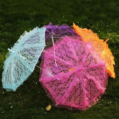 $16.87 • Buy 56cm*58cm Lace Bridal Umbrella Embroidery Parasol Craft Kids Photography Props