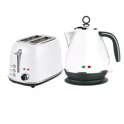 Vintage Electric Kettle & 2 Slice Toaster SET Combo Deal Stainless Steel White • $129.99