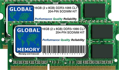 16GB (2x8GB) DDR3 1066MHz PC3-8500 204-PIN SODIMM IMAC 27  I5/i7 (LATE 2009) RAM • £50