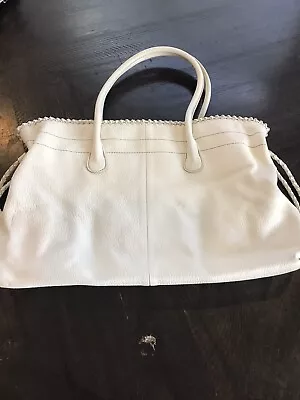 Vintage Banana Republic Large Bag Purse 100% Genuine Leather Cream • $19.60