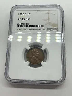 1926-S Lincoln Penny NGC XF 45 BN • $48.60