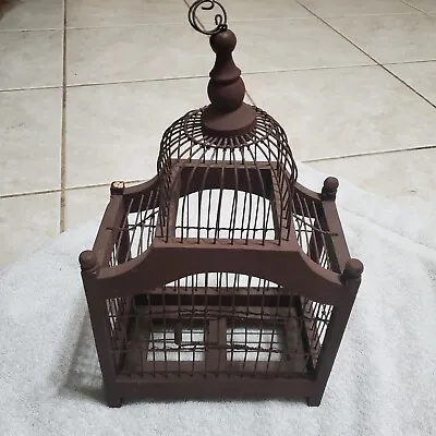 Antique Old Victorian Wood And Metal Bird Cage Dome Style • $75