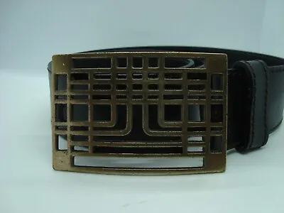 J LINDEBERG STOCKHOLM  1990's BLACK LEATHER 36  GOLF BELT - DETACHABLE BUCKLE • $88.68