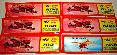 Lot Of 6 Sealed Power Prop Flying Gliders Airplanes Models -5 MITSUBISHI ZEROS! • $8.95