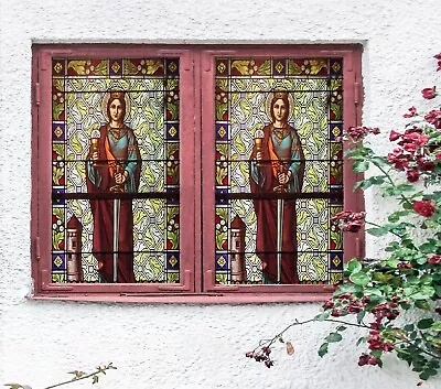 3D Woman 1855NAO Window Film Print Sticker Cling Stained Glass UV Block Fa • $28.49