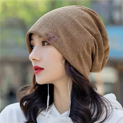 Ladies Mens Knitted Cotton Winter Oversized Slouch Beanie Hat Cap Unisex  • £6.59