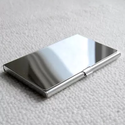Pocket Stainless Steel & Metal Business Card Holder Case ID Credit Wallet Silver • $8.49