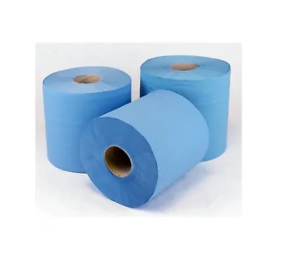 Uk Made Deluxe Embossed 2 Ply Centrefeed Blue Roll Paper Hand Towel 80 Metres • £12.95