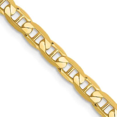 14K Yellow Gold 24 Inch 3.75mm Concave Anchor Chain Necklace For Womens Mens • $2236