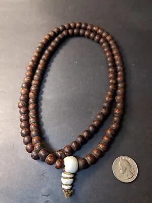 Old Bodhi Seed Mala Beads 10mm Rare 36  Inner Conch Guru Bead • $388