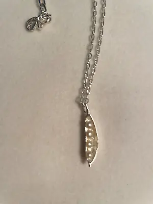 Michael Michaud Retired Silver Seasons Petite Pea Pod 4 Necklace 8235 Retail $88 • $39