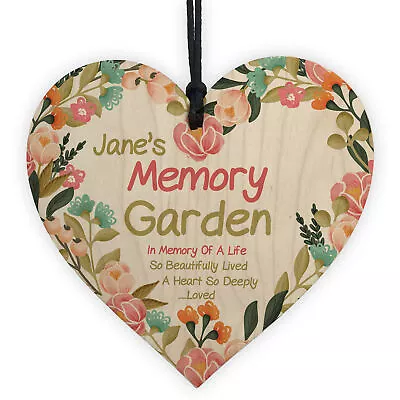 £4.99 • Buy Memory Garden Plaque Personalised Floral Memorial Sign For Mum Auntie Nan Gift