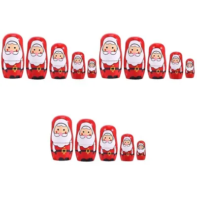  Set Of 3 Father Gifts Ornament Christmas Russian Nesting Doll Cartoon • £25.99