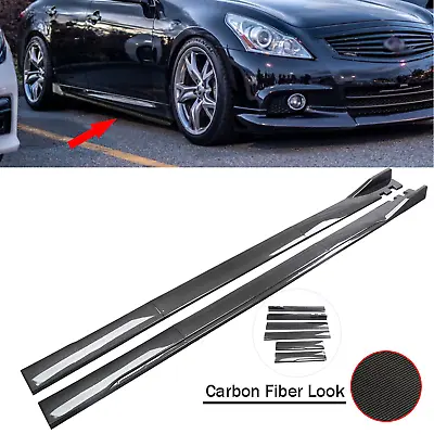 Carbon Fiber Side Skirt Rocker Panel Splitter For Infiniti G37 Sedan Coupe • $159.99
