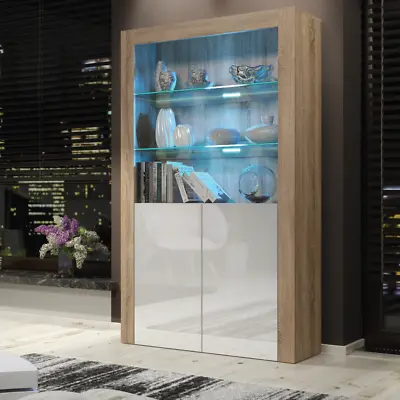 Display Cabinet 170cm | Sideboard | Modern Unit | Gloss Doors | Free LED |⭐⭐⭐⭐⭐ • £179.90