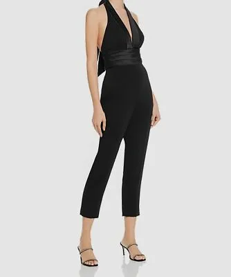 $209.97 • Buy $375 Jay Godfrey Women's Black Sleeveless V-Neck Tapered Tuxedo Jumpsuit Size 4