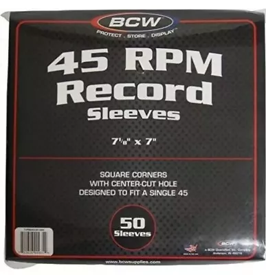 10 20 50 100 250 500 BCW 45 RPM Record Paper Sleeves With Hole • $14.99