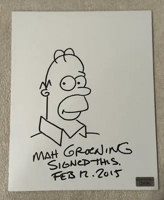 Matt Groening  The Simpsons  Signed Autographed Homer Simpson Sketch W/ COA NICE • $1999.99