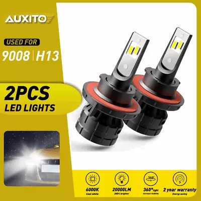 AUXITO H13 9008 LED Headlight Bulbs High Low Beam Bright White CANBUS Error Free • $26.59