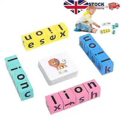 £6.99 • Buy Crossword Puzzle Wooden Blocks Spelling Game Matching Letter Game Alphabet Toys
