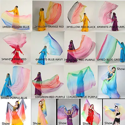 Belly Dance Gradual Color Flags Disco Veil Church Worship Flag Dance Accessories • $11.27