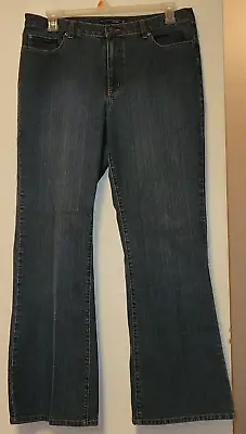 VINTAGE Venezia Bootcut Jeans Womens Plus Size 18 Tall Blue Dark Wash Denim • $20.99