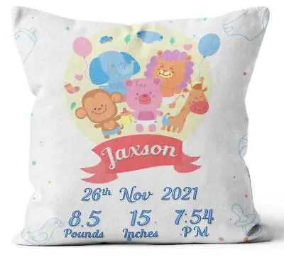 Personalised Any Text Baby Details Cushion Cover Birthday Gift Present 57 • £7.99