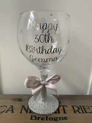 £8.95 • Buy Personalised Gin Glass - Any Name - Birthday 18th 21st 30th 40th 50th Rose Gold
