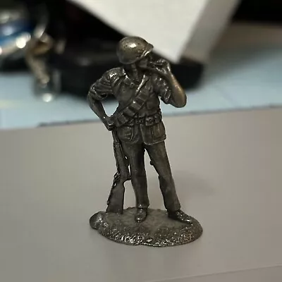 Franklin Mint 82 Pewter Private Marines 1942 Standing Figure • $12