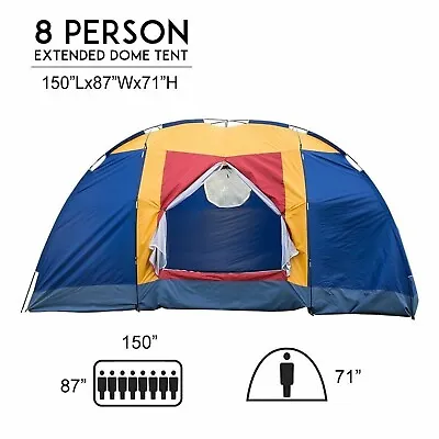 VILOBOS 6-8 Person Family Large Tent Outdoor Traveling Camping Hiking Shelter  • $59.99