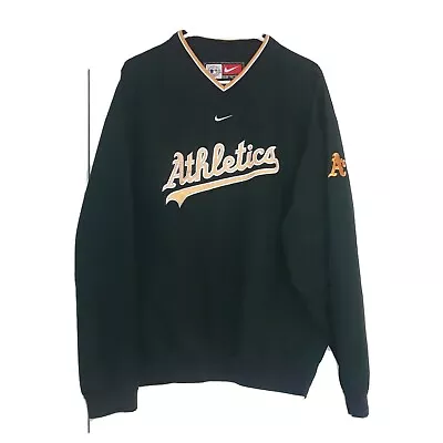 Nike Vintage MLB Oakland A's Athletics Center Swoosh Pullover Windbreaker Mens L • $75.99